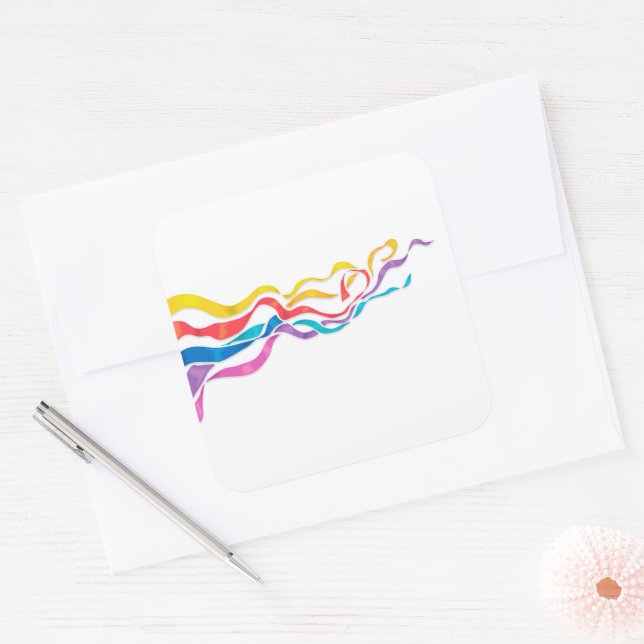 Multi coloured ribbons Sticker (Envelope)