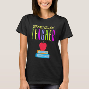 Multi Coloured Second Grade Teacher T-Shirt