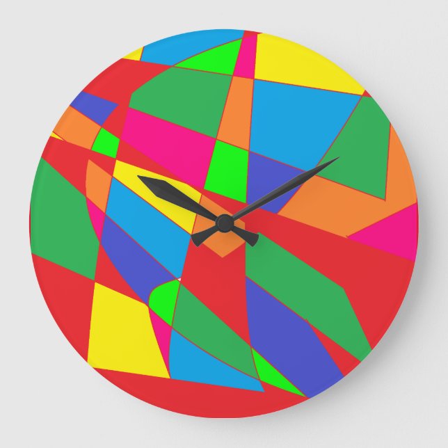 Multi coloured snazzy Jazzy wall clock (Front)