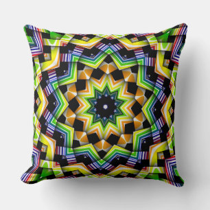 Multi Coloured Star Pattern Custom Throw Pillow