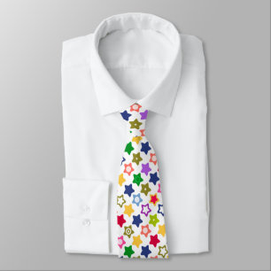 Multi-coloured stars tie