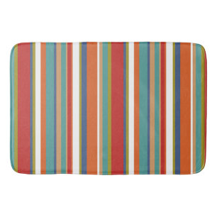 Multi Coloured Stripe Pattern Bath Mat