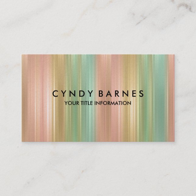 Multi Coloured Stripe Sheen Business Card (Front)