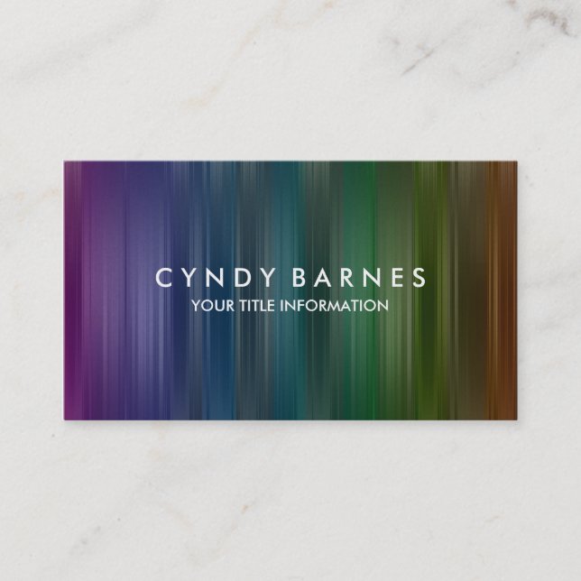Multi Coloured Stripe Sheen Business Card (Front)
