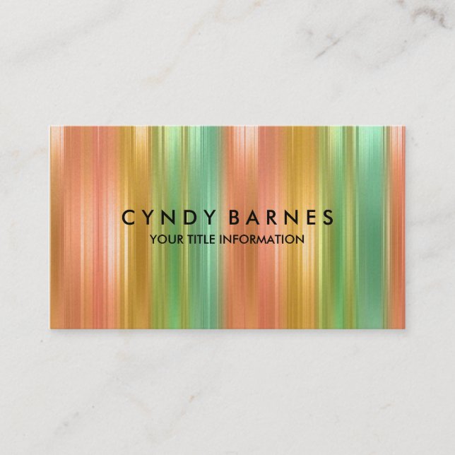Multi Coloured Stripe Sheen Business Card (Front)