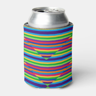 Multi-coloured Striped Can Cooler