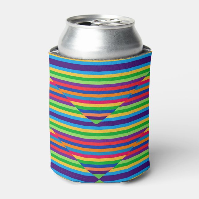 Multi-coloured Striped Can Cooler (Can Front)