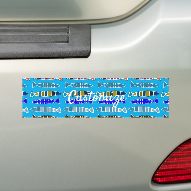 Multi-coloured striped fish Thunder_Cove Bumper Sticker (On Car)