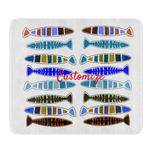 Multi-coloured striped fish Thunder_Cove Cutting Board