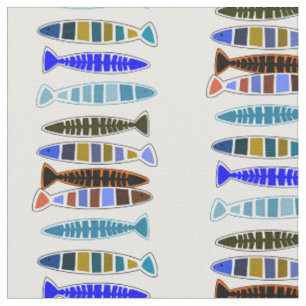 Multi-coloured striped fish Thunder_Cove Fabric
