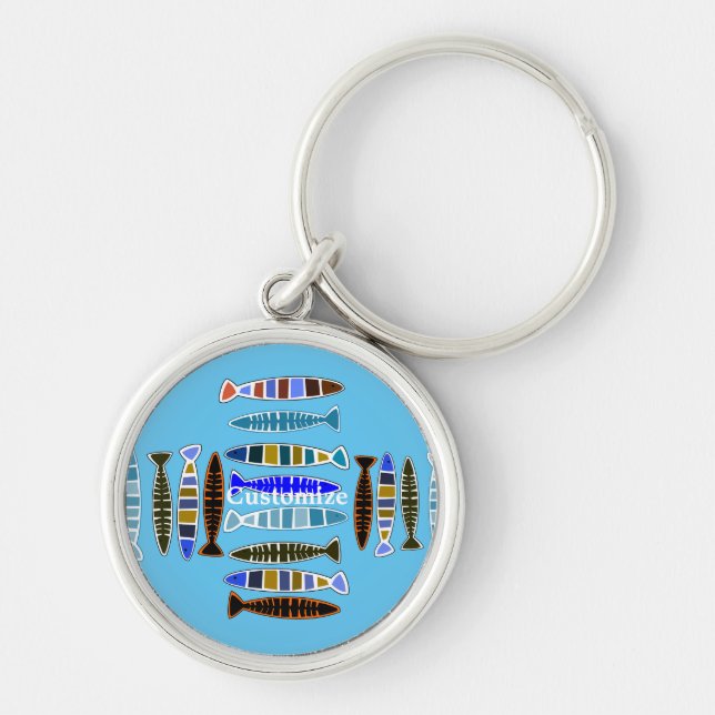 Multi-coloured striped fish Thunder_Cove  Keychain (Front)