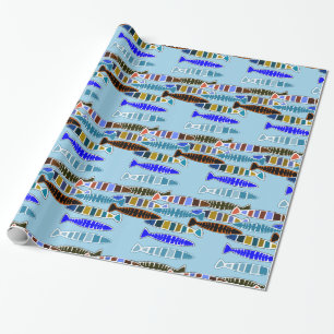 Multi-coloured striped fish Thunder_Cove  Wrapping Paper
