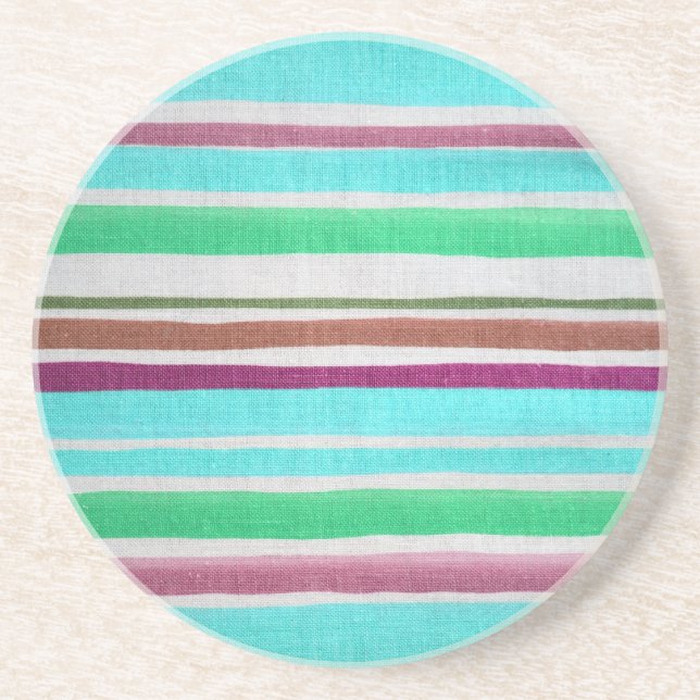 Multi-coloured Striped Sandstone Coaster (Front)