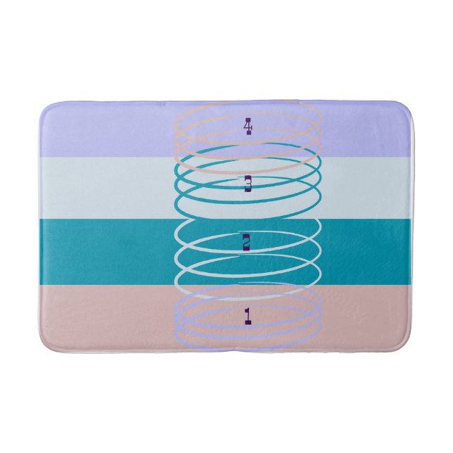 Multi-Coloured Stripes Bath Mat (Front)