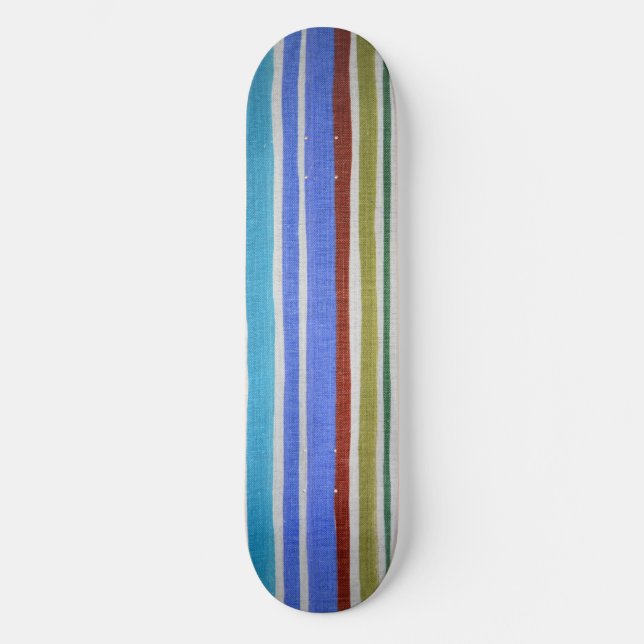 Multi-coloured Stripes Skateboard Deck (Front)