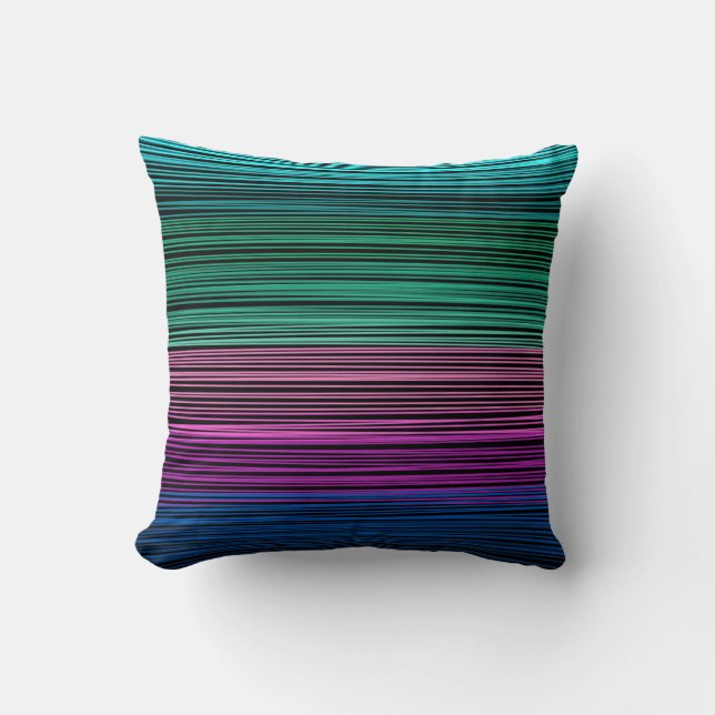 Multi-coloured stripes throw pillow (Front)