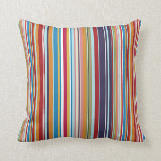 Multi-coloured stripes throw pillow