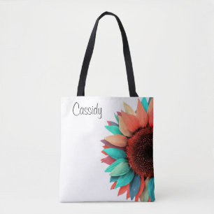 Multi-coloured Sunflower Personalized Tote Bag