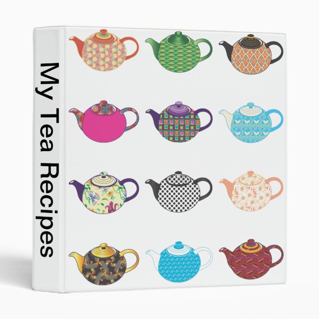 Multi-coloured Tea Kettles Binder (Front/Spine)