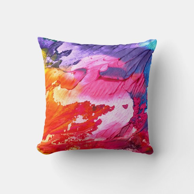 Multi coloured throw pillow. throw pillow (Front)