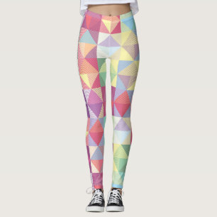 Multi-coloured Triangles Pattern Leggings