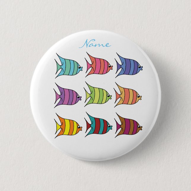 Multi-coloured Tropical Fish Thunder_Cove 2 Inch Round Button (Front)