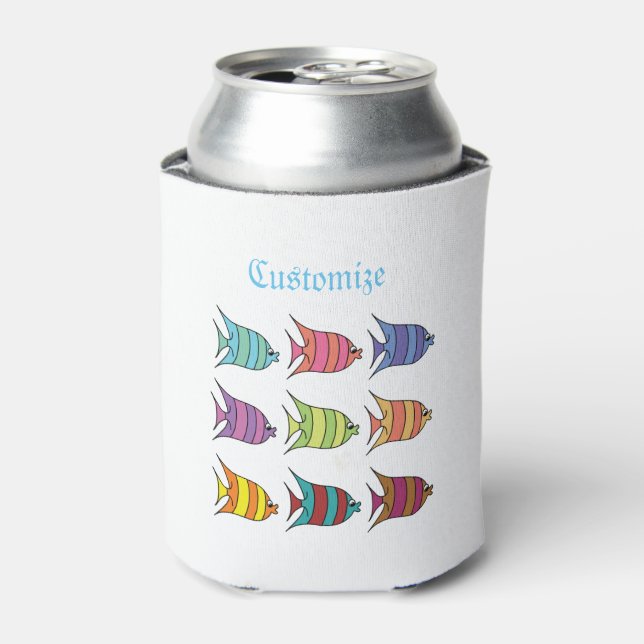Multi-coloured Tropical Fish Thunder_Cove Can Cooler (Can Front)