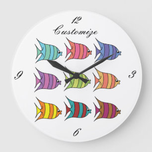 Multi-coloured Tropical Fish Thunder_Cove Large Clock