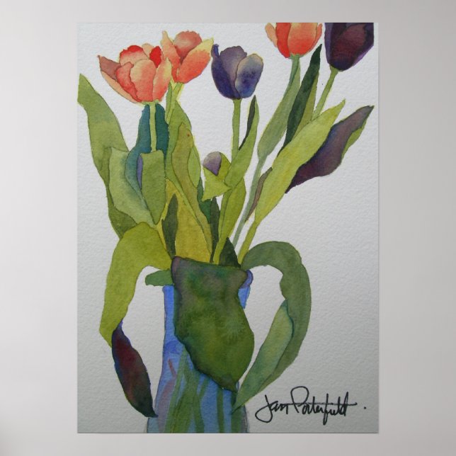 Multi-coloured Tulips Print (Front)