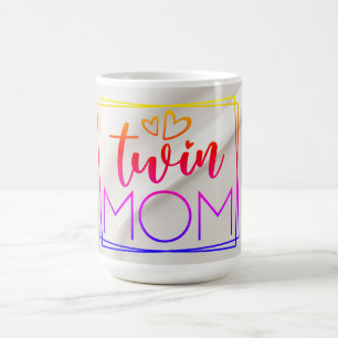 Multi-Coloured Twin Mom Coffee Mug