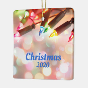 Multi-coloured Twinkle Light, Christmas 2020 Ceramic Ornament