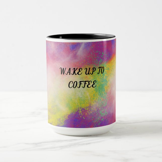 Multi coloured two toned coffee mug. mug (Center)