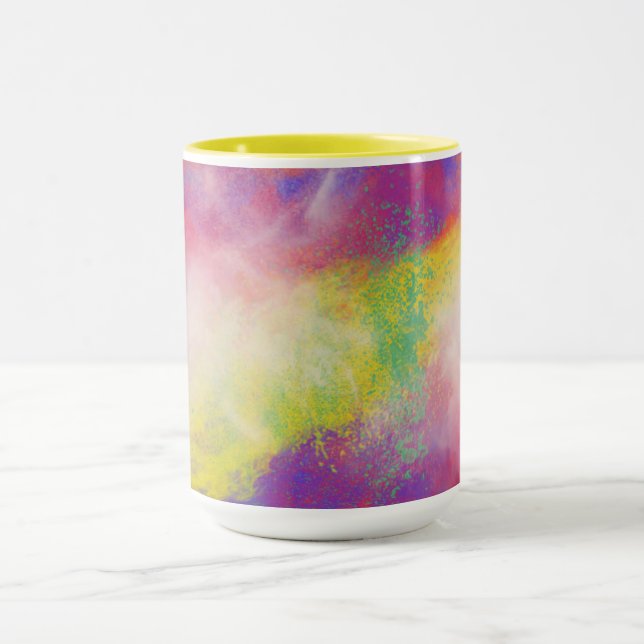 Multi coloured two toned coffee mug. mug (Center)
