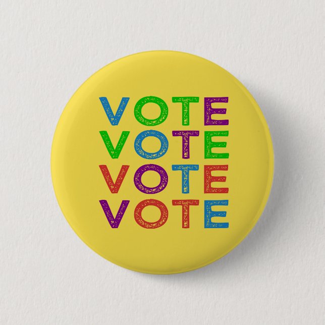 Multi-coloured VOTE 2 Inch Round Button (Front)