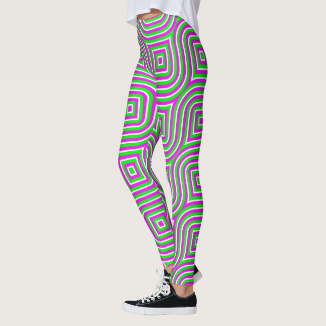 Multi-coloured wavy Stripes Leggings (Left)