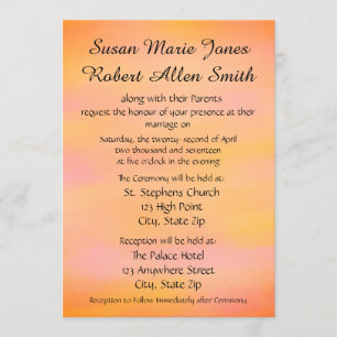 Multi-Coloured Wedding Invitation