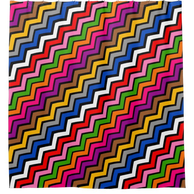 Multi Coloured Zigzag Chevron Black Design  (Front)