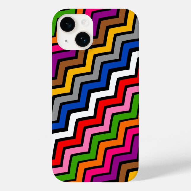 Multi Coloured Zigzag Chevron Black Design  Case-Mate iPhone Case (Back)