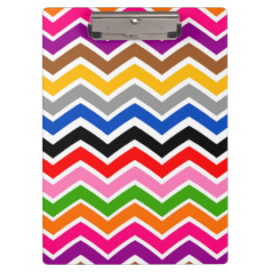 Multi Coloured Zigzag Chevron Pattern Design Clipboard