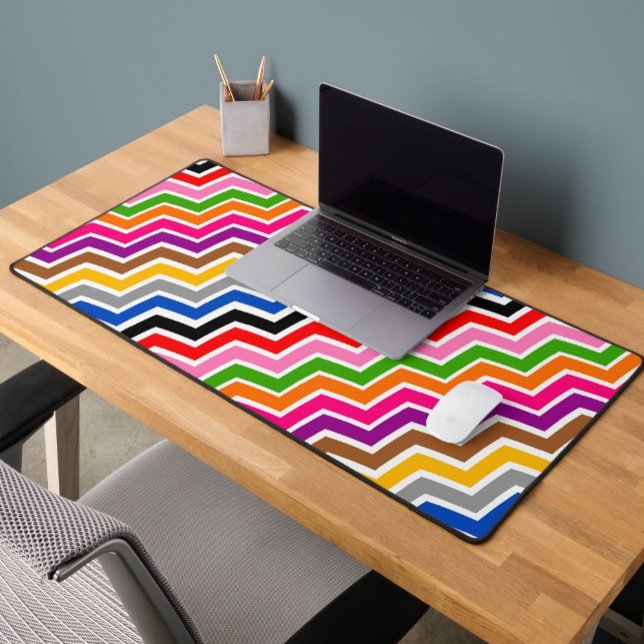 Multi Coloured Zigzag Chevron Pattern Design  Desk Mat (Creator Uploaded)