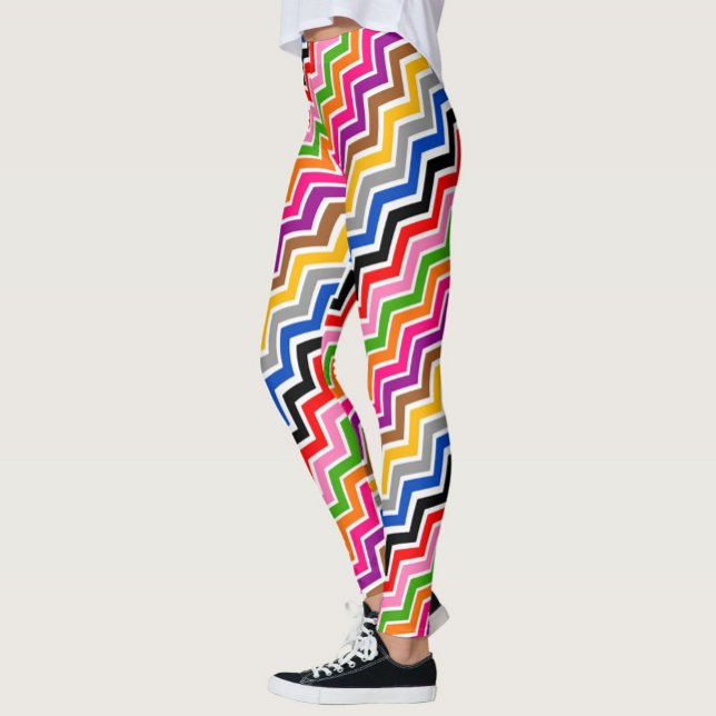 Multi Coloured Zigzag Chevron Pattern Design  Leggings (Creator Uploaded)