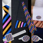 Multi Colourful Striped   Tie<br><div class="desc">Multi Colourful Striped neck tie.</div>
