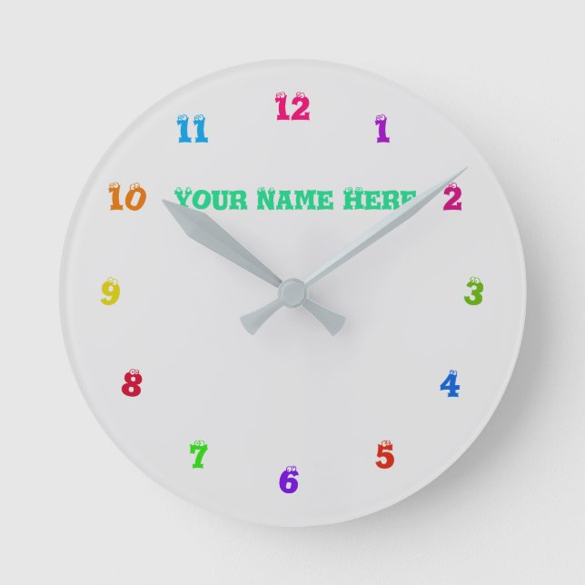 Multi Colours - Customizable - Choose Your Fonts - Round Clock (Front)