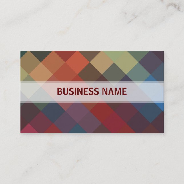 Multi Colours Diamond Seamless Pattern 4 Business Card (Front)