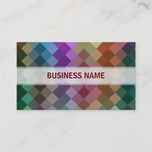 Multi Colours Diamond Seamless Pattern Business Card (Front)