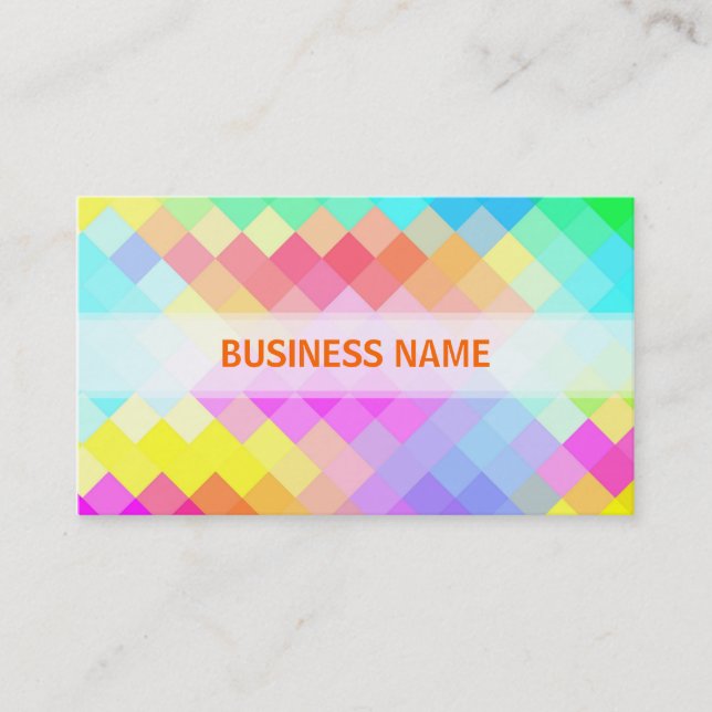Multi Colours Diamond Seamless Pattern Business Card (Front)