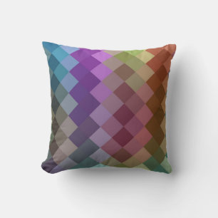 Multi Colours Diamond Seamless Pattern Throw Pillow