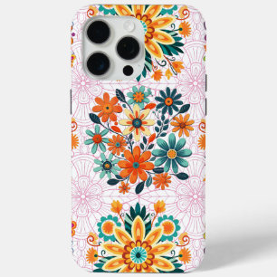 Multi-Colours Flower Pots Pattern - Pink iPhone 15 Pro Max Case