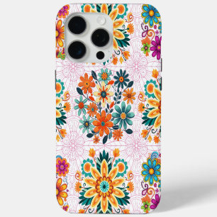 Multi-Colours Flower Pots Pattern - Pink iPhone 15 Pro Max Case