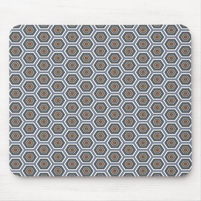Multi Colours Hexagons. Honeycomb Mesh Pattern. Mouse Pad (Front)